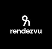 White stylized 'r' icon above the word 'rendezvu' on a solid black background.